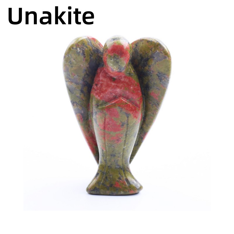1.5 inch Guardian Angel Figurines Hand Carved Crystal Stone Reiki Healing Statue - Picture 34 of 45