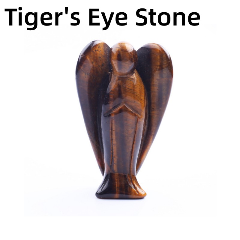 1.5 inch Guardian Angel Figurines Hand Carved Crystal Stone Reiki Healing Statue - Picture 35 of 45