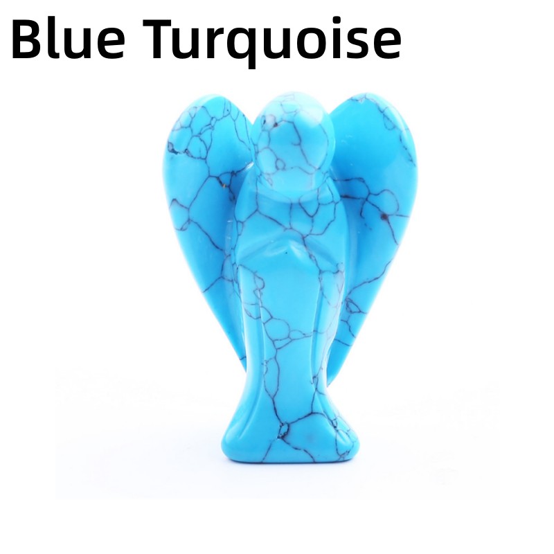 1.5 inch Guardian Angel Figurines Hand Carved Crystal Stone Reiki Healing Statue - Picture 36 of 45