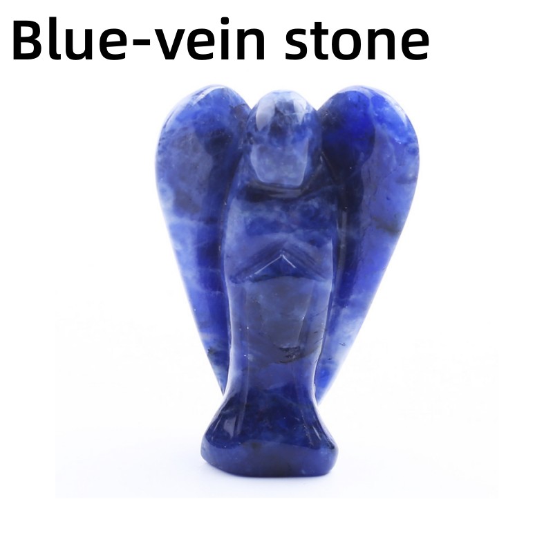 1.5 inch Guardian Angel Figurines Hand Carved Crystal Stone Reiki Healing Statue - Picture 37 of 45