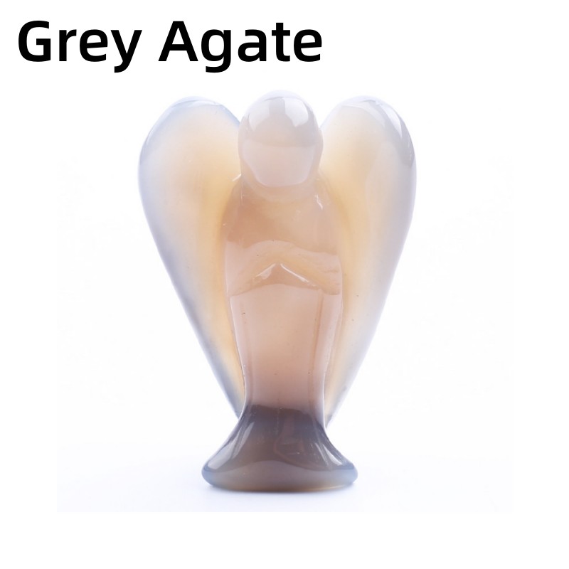 1.5 inch Guardian Angel Figurines Hand Carved Crystal Stone Reiki Healing Statue - Picture 39 of 45