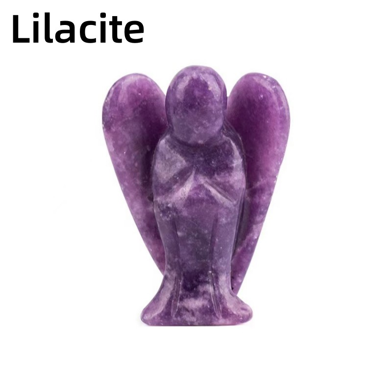 1.5 inch Guardian Angel Figurines Hand Carved Crystal Stone Reiki Healing Statue - Picture 40 of 45