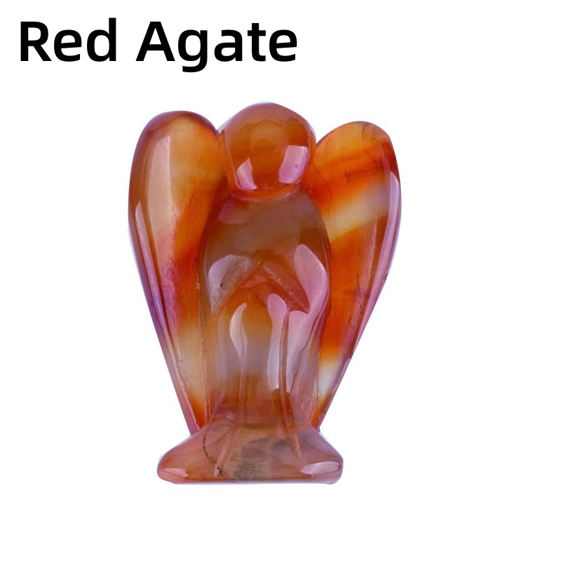 1.5 inch Guardian Angel Figurines Hand Carved Crystal Stone Reiki Healing Statue - Picture 43 of 45