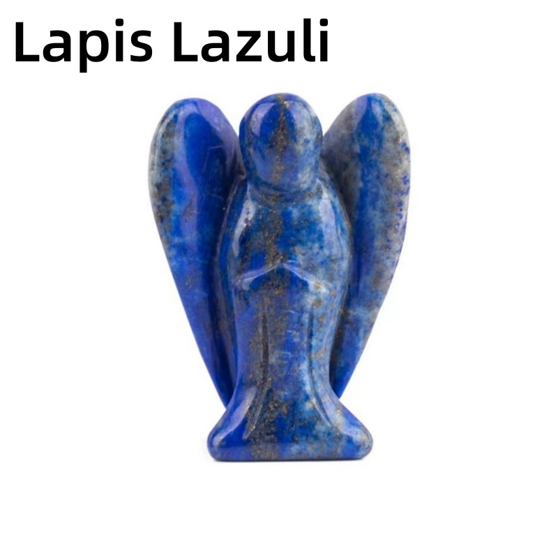1.5 inch Guardian Angel Figurines Hand Carved Crystal Stone Reiki Healing Statue - Picture 44 of 45