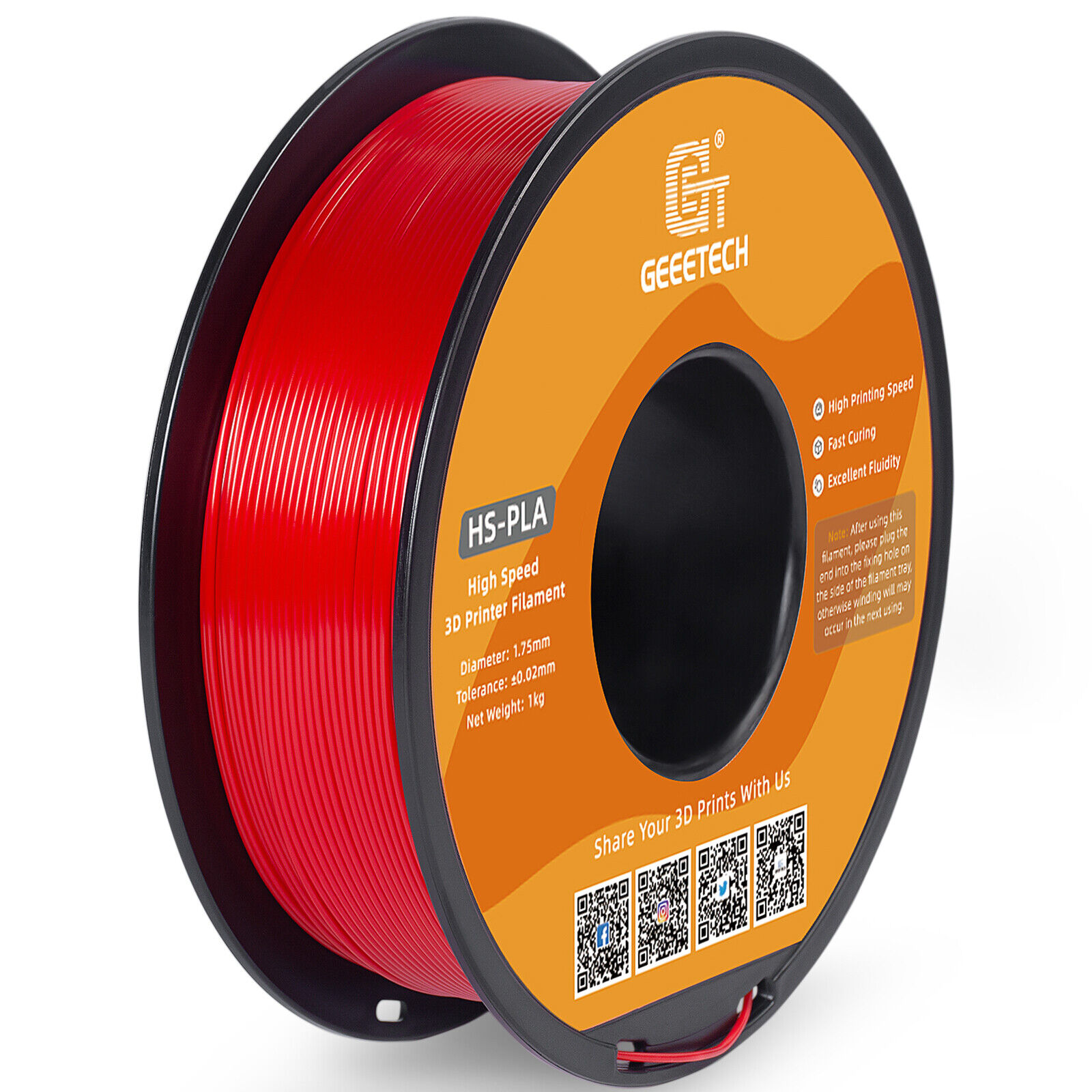 1KG/Rol 1.75MM High Speed PLA Geeetech HS-PLA Filament for 3D Printer Faster PLA