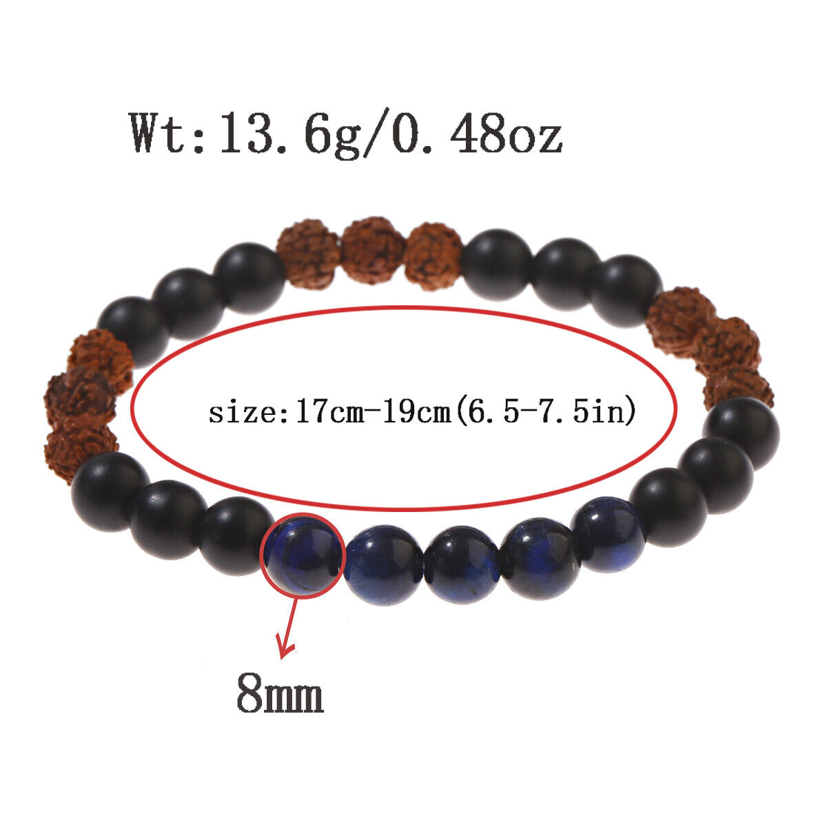 4 Colors Tigers Eye Bracelets Natural Rudraksha Beads Reiki Energy Jewelry Gift