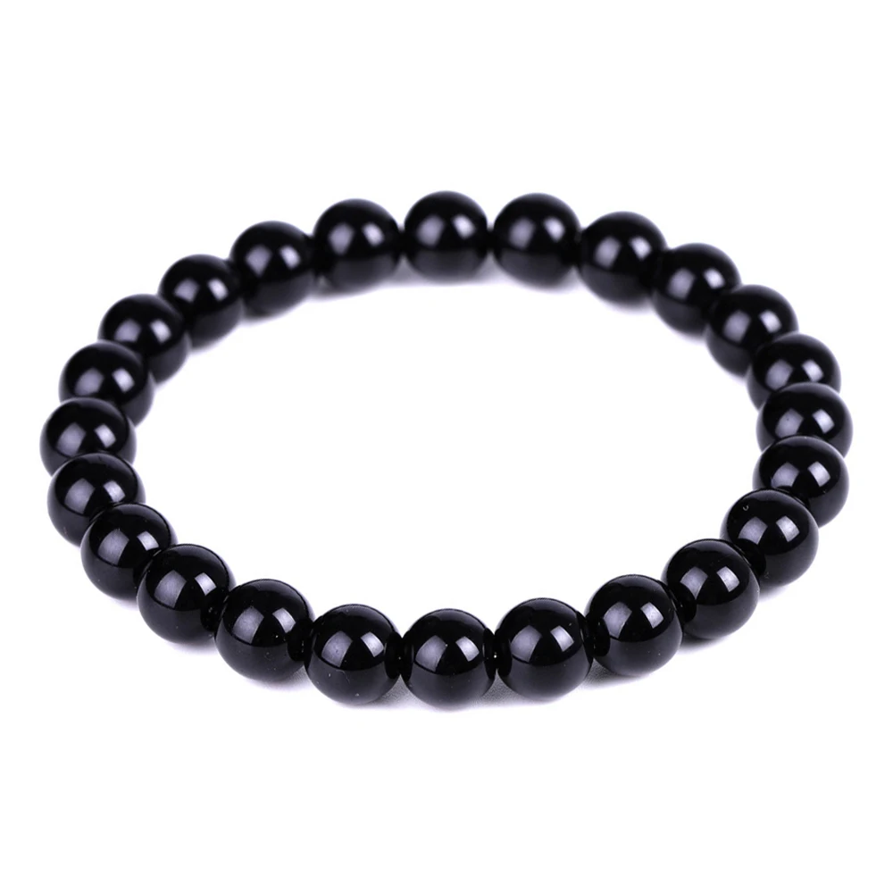 Black Obsidian Natural Stone Bracelets Fat Relief Promote Blood Circulation Anti