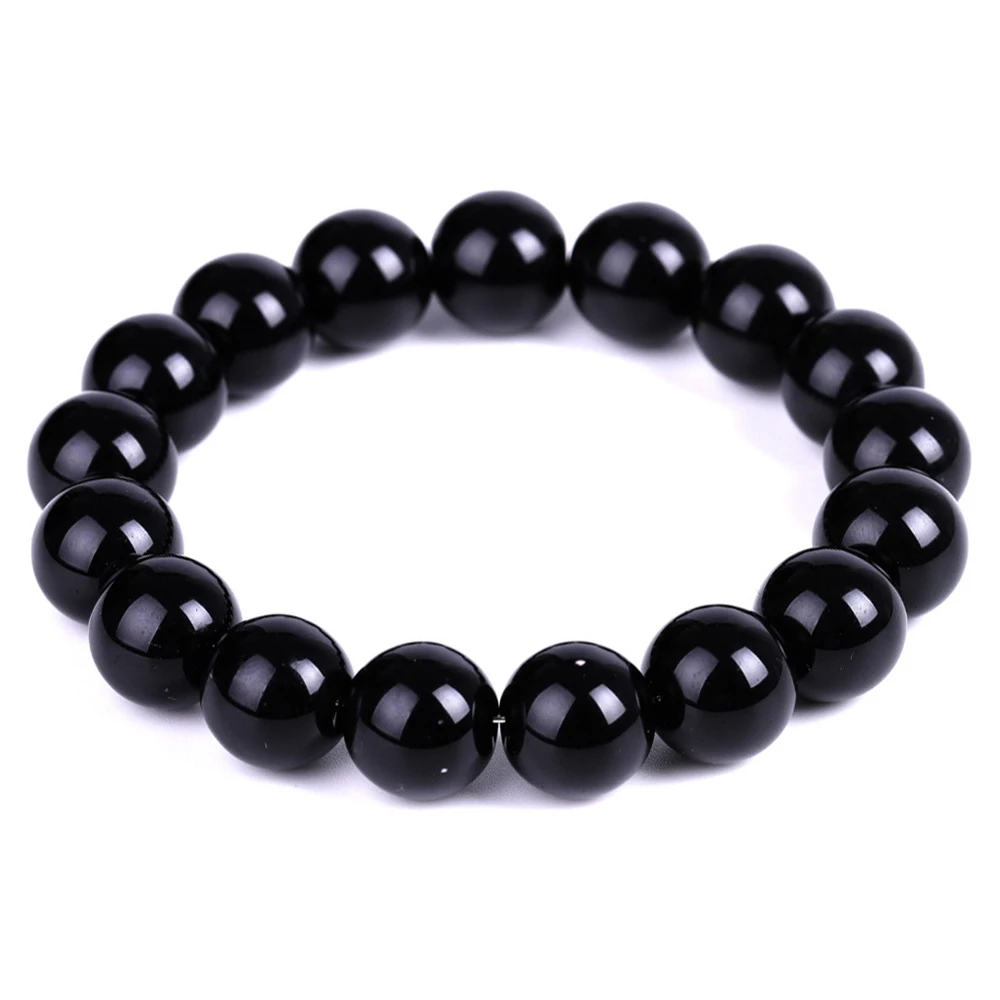 Black Obsidian Natural Stone Bracelets Fat Relief Promote Blood Circulation Anti