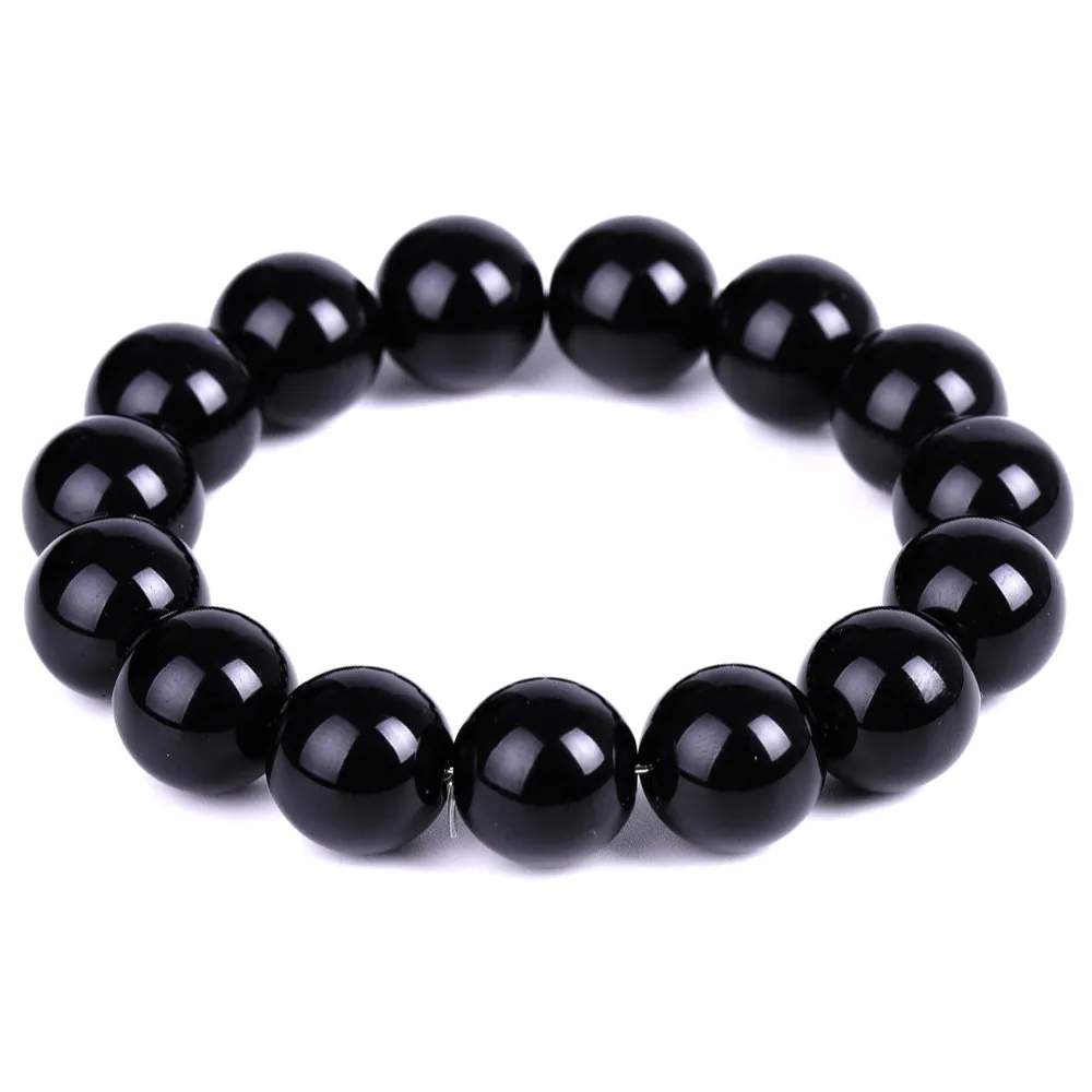 Black Obsidian Natural Stone Bracelets Fat Relief Promote Blood Circulation Anti