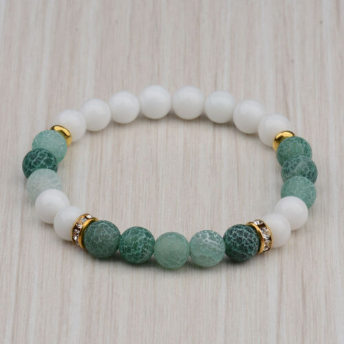 Fashion Men Women Yoga Multi-color Bead Charm Agate Stretch Lovely Bracelet Gift