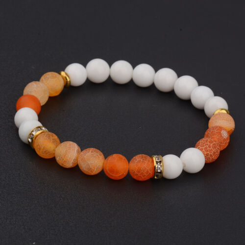 Fashion Men Women Yoga Multi-color Bead Charm Agate Stretch Lovely Bracelet Gift