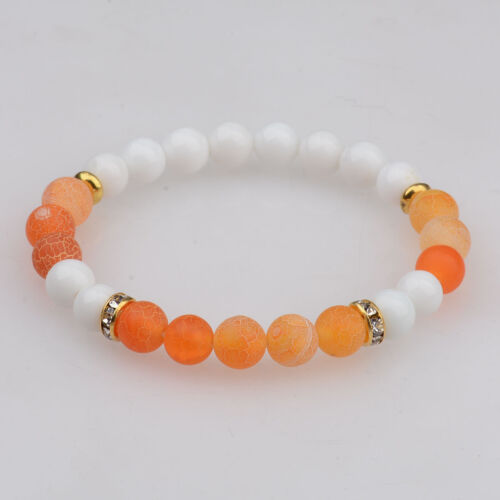 Fashion Men Women Yoga Multi-color Bead Charm Agate Stretch Lovely Bracelet Gift