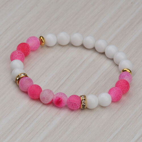 Fashion Men Women Yoga Multi-color Bead Charm Agate Stretch Lovely Bracelet Gift