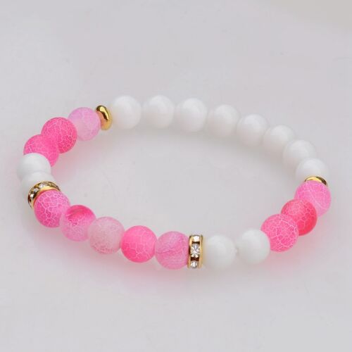 Fashion Men Women Yoga Multi-color Bead Charm Agate Stretch Lovely Bracelet Gift