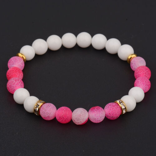 Fashion Men Women Yoga Multi-color Bead Charm Agate Stretch Lovely Bracelet Gift