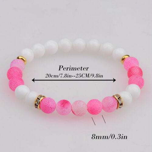 Fashion Men Women Yoga Multi-color Bead Charm Agate Stretch Lovely Bracelet Gift