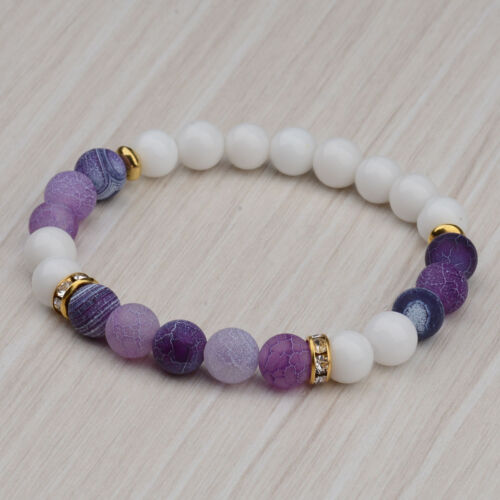 Fashion Men Women Yoga Multi-color Bead Charm Agate Stretch Lovely Bracelet Gift