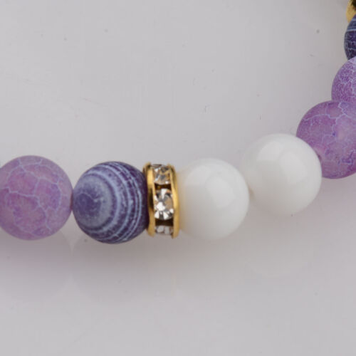 Fashion Men Women Yoga Multi-color Bead Charm Agate Stretch Lovely Bracelet Gift