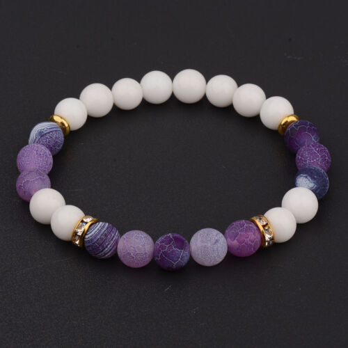 Fashion Men Women Yoga Multi-color Bead Charm Agate Stretch Lovely Bracelet Gift