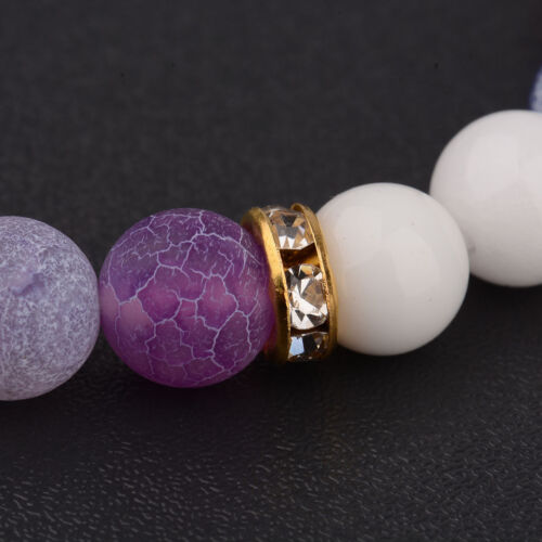 Fashion Men Women Yoga Multi-color Bead Charm Agate Stretch Lovely Bracelet Gift