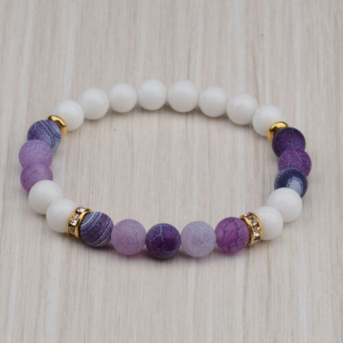 Fashion Men Women Yoga Multi-color Bead Charm Agate Stretch Lovely Bracelet Gift