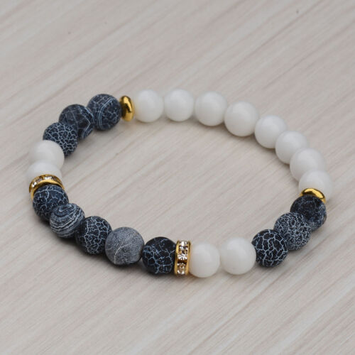 Fashion Men Women Yoga Multi-color Bead Charm Agate Stretch Lovely Bracelet Gift