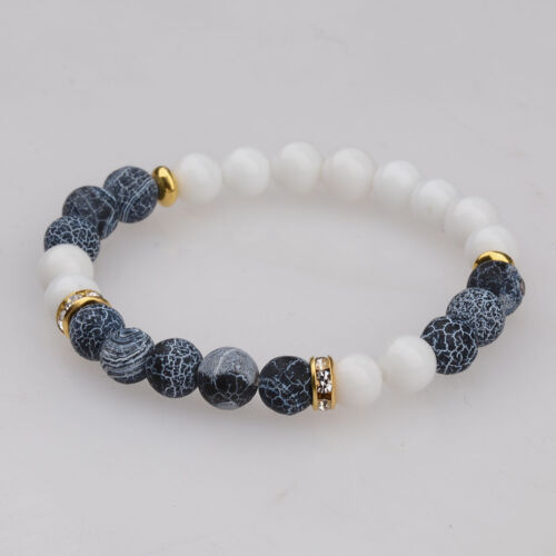 Fashion Men Women Yoga Multi-color Bead Charm Agate Stretch Lovely Bracelet Gift