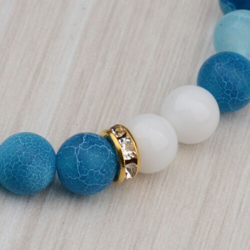 Fashion Men Women Yoga Multi-color Bead Charm Agate Stretch Lovely Bracelet Gift