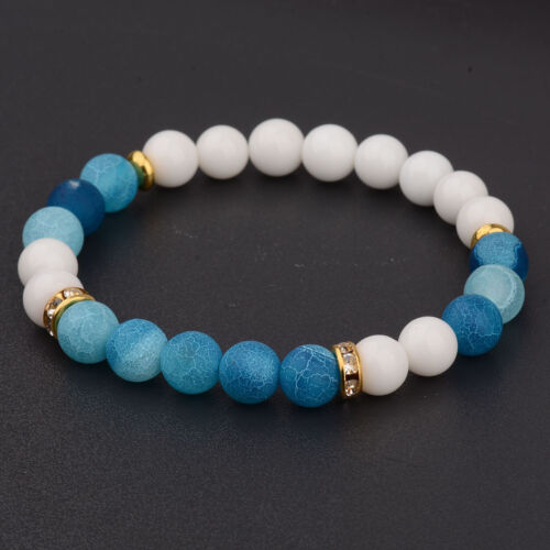 Fashion Men Women Yoga Multi-color Bead Charm Agate Stretch Lovely Bracelet Gift