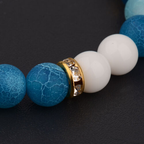 Fashion Men Women Yoga Multi-color Bead Charm Agate Stretch Lovely Bracelet Gift