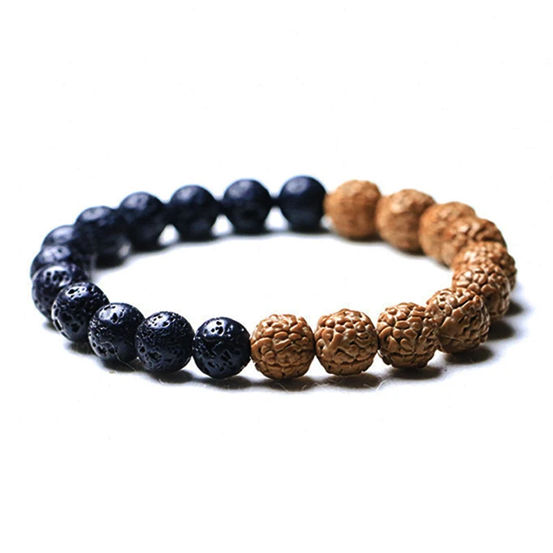 Nature Vajra Bodhi Rudraksha Bracelet Men Meditation Mala Bead Bracelet Buddhist