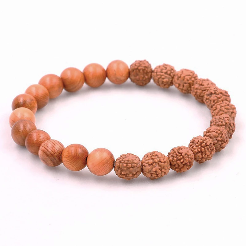 Nature Vajra Bodhi Rudraksha Bracelet Men Meditation Mala Bead Bracelet Buddhist