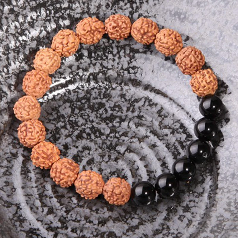 Nature Vajra Bodhi Rudraksha Bracelet Men Meditation Mala Bead Bracelet Buddhist