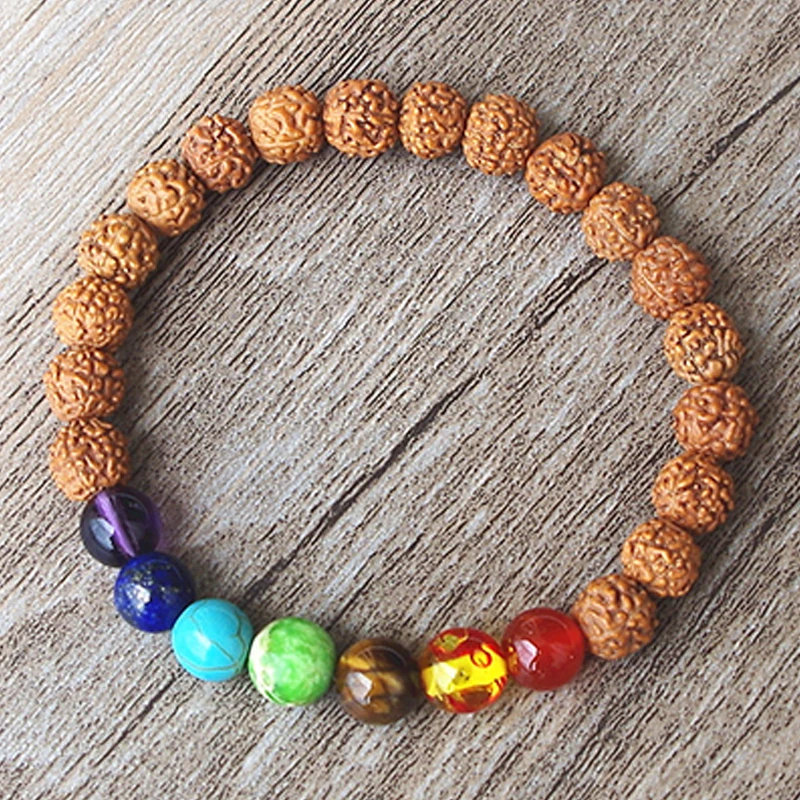 Nature Vajra Bodhi Rudraksha Bracelet Men Meditation Mala Bead Bracelet Buddhist