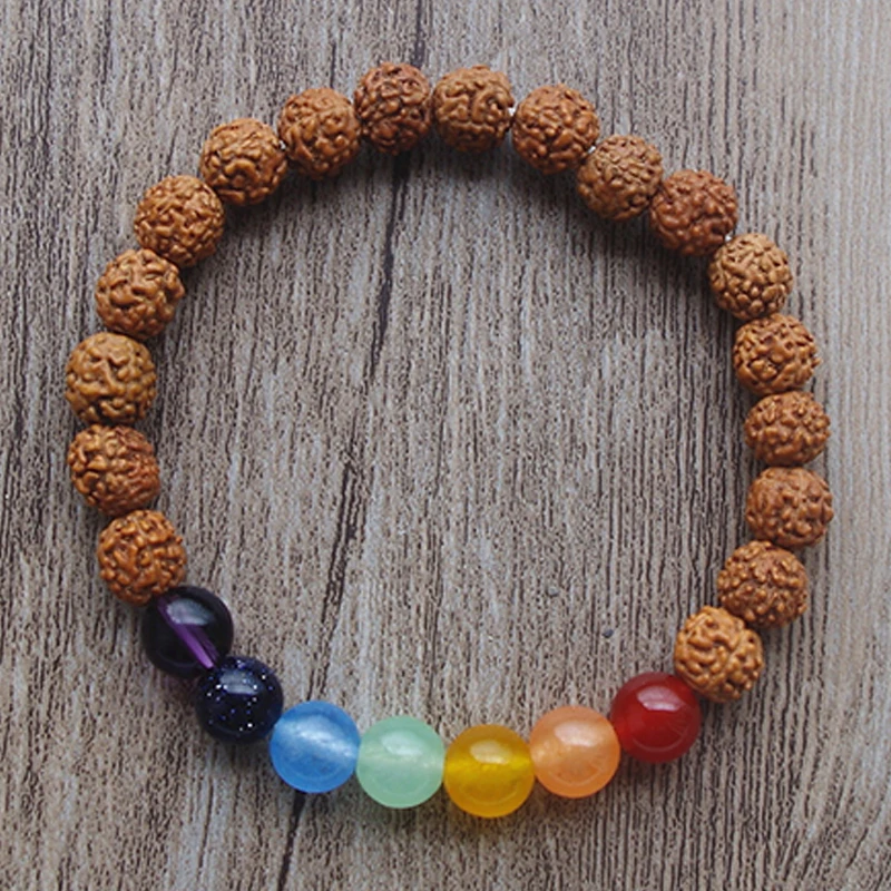 Nature Vajra Bodhi Rudraksha Bracelet Men Meditation Mala Bead Bracelet Buddhist