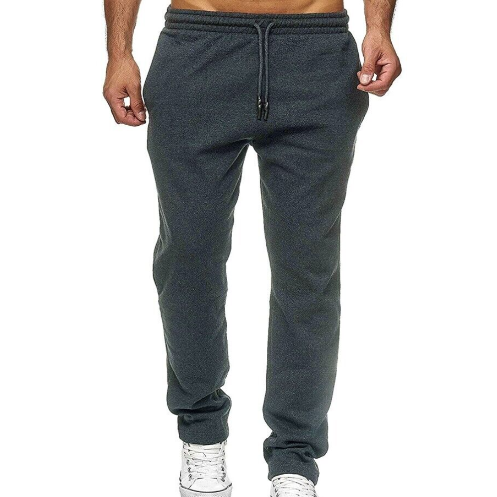 Stylish Drawstring Sports Pants Trousers Mens Warm Fleece Lining Sweatpants