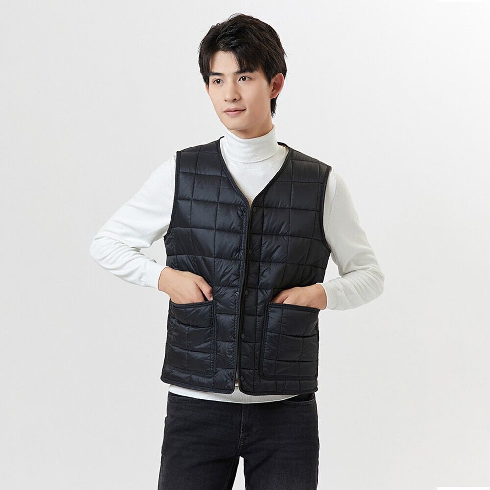 Men Vest Button-Up Fleece Tank Top Keep Warm Loungewear Regular V Neck Waistcoat