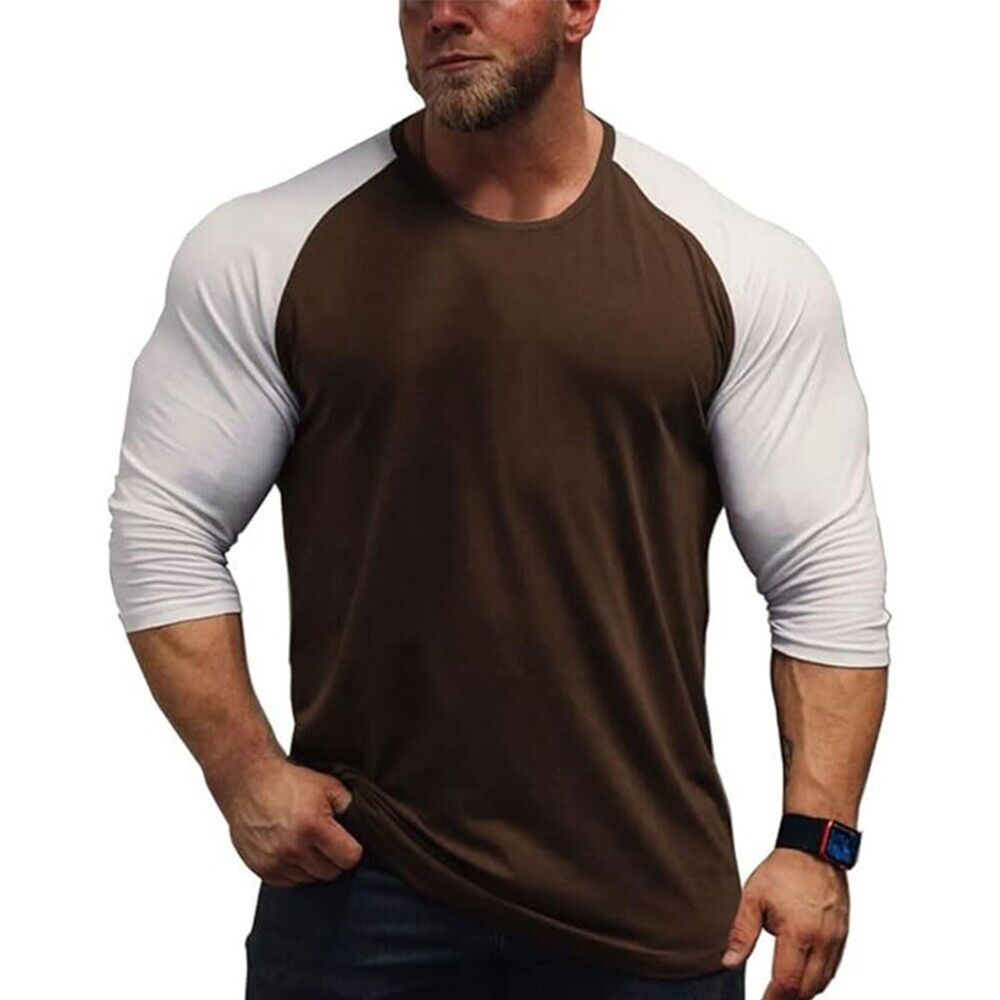 Comfortable Mens Tops Muscle T Shirts Long Sleeve Polyester Regular Undershirt