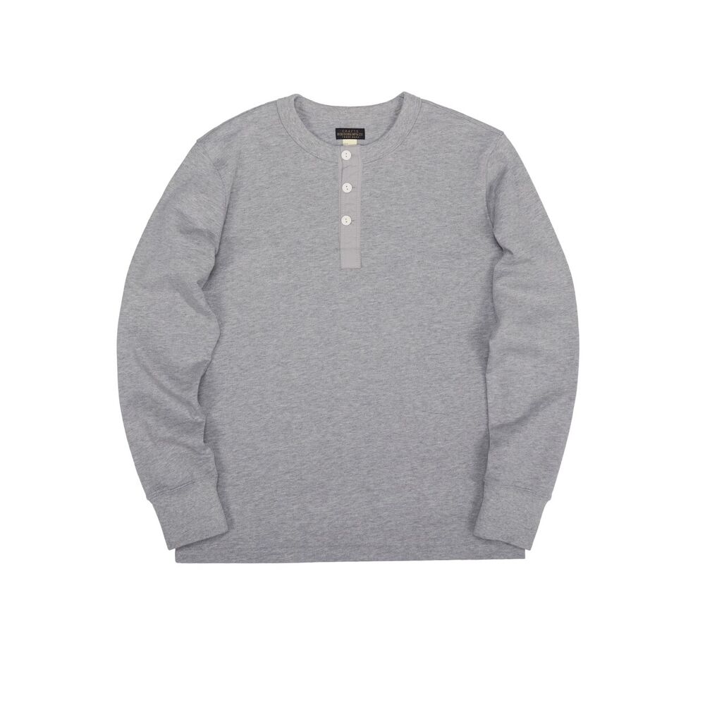 BOB DONG Heavyweight Cotton Men Shirt Long Sleeve Slim Henley Shirt Basic Shirt - Picture 18 of 24