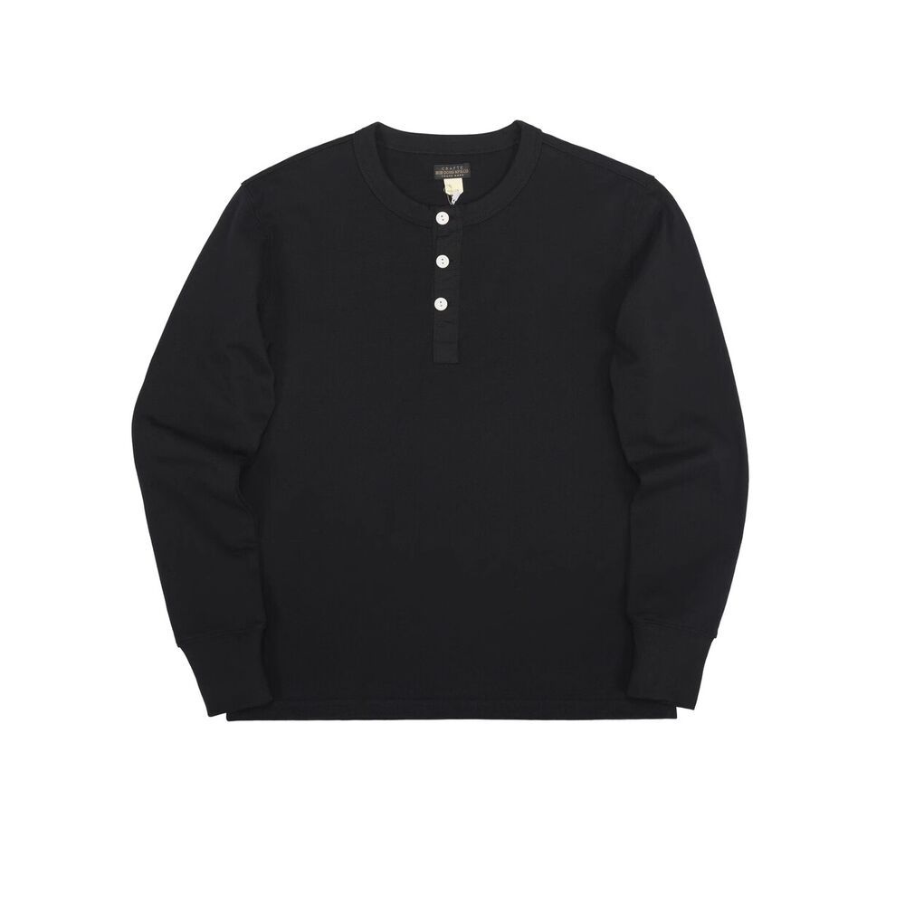 BOB DONG Heavyweight Cotton Men Shirt Long Sleeve Slim Henley Shirt Basic Shirt - Picture 24 of 24
