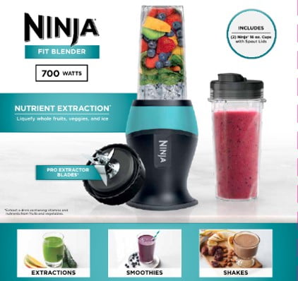 Ninja&reg; Fit Personal Single-Serve Blender, Two 16-oz. Cups, QB3000SS