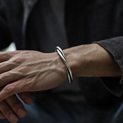 Viking Men Cuff Bracelets Silver Cuff Bracelet Retro Twisted Braided Open Bangle - Picture 15 of 28