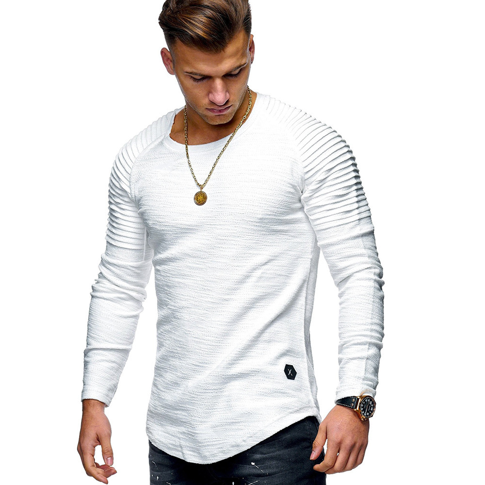 Casual Mens Round Neck Slim Fit Long Sleeve Muscle T-Shirt Jumper Pullover Tops