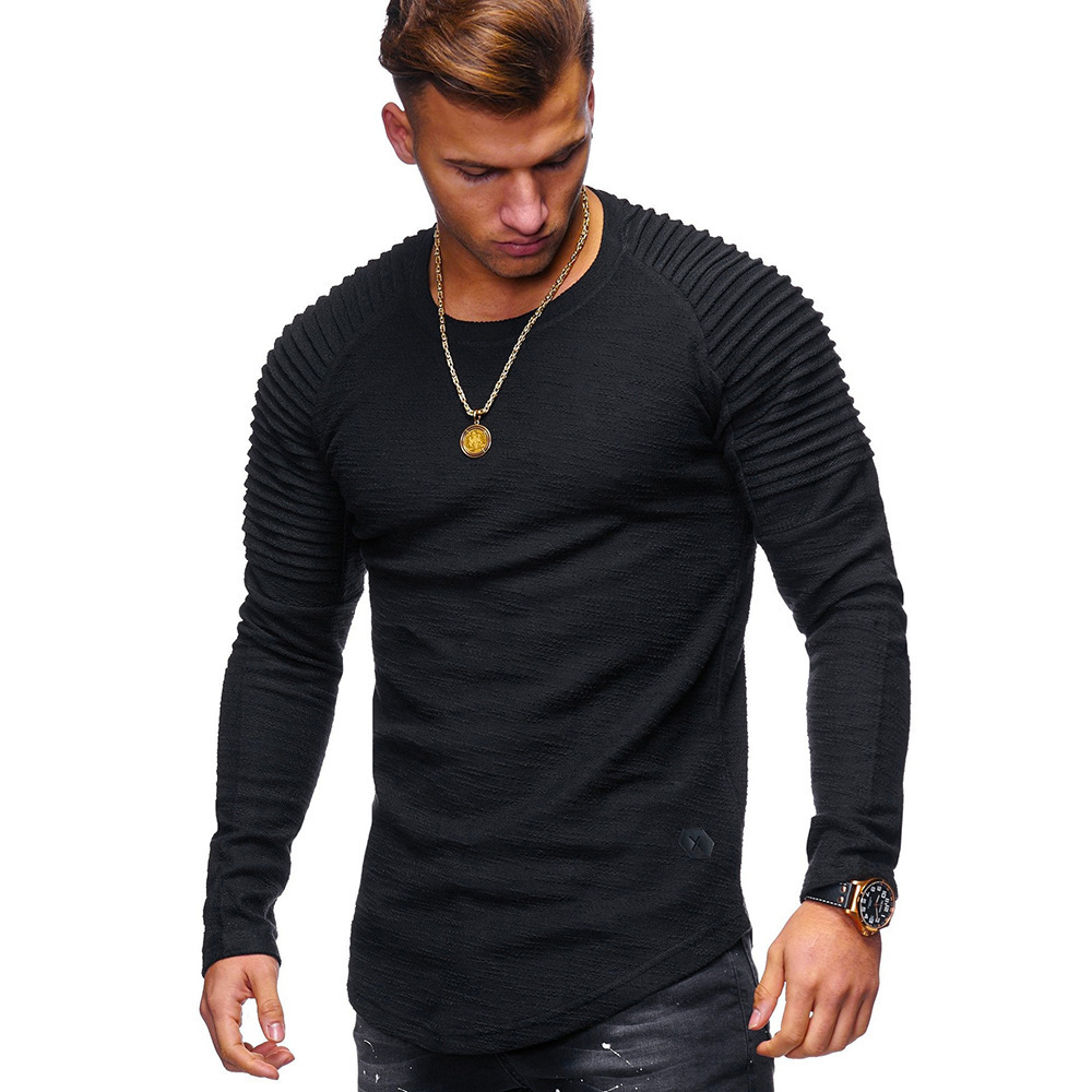 Casual Mens Round Neck Slim Fit Long Sleeve Muscle T-Shirt Jumper Pullover Tops