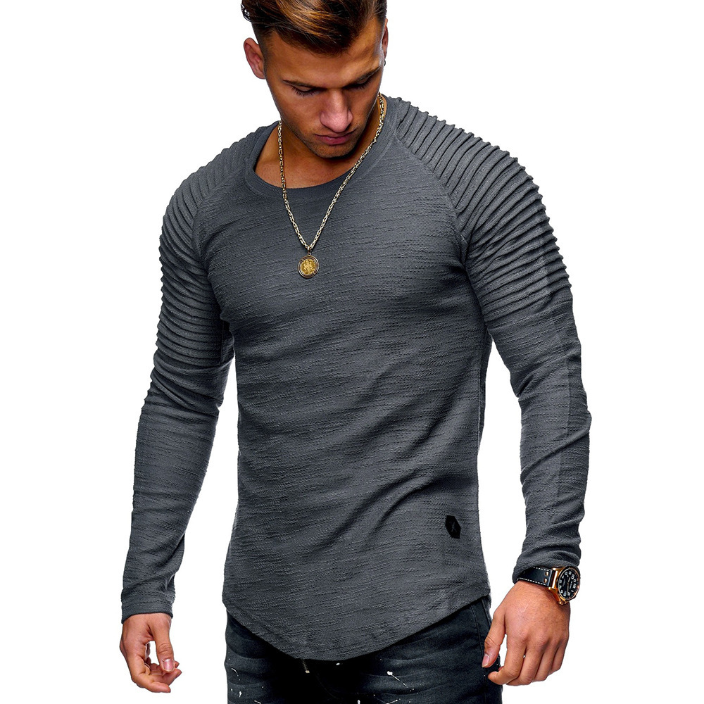 Casual Mens Round Neck Slim Fit Long Sleeve Muscle T-Shirt Jumper Pullover Tops