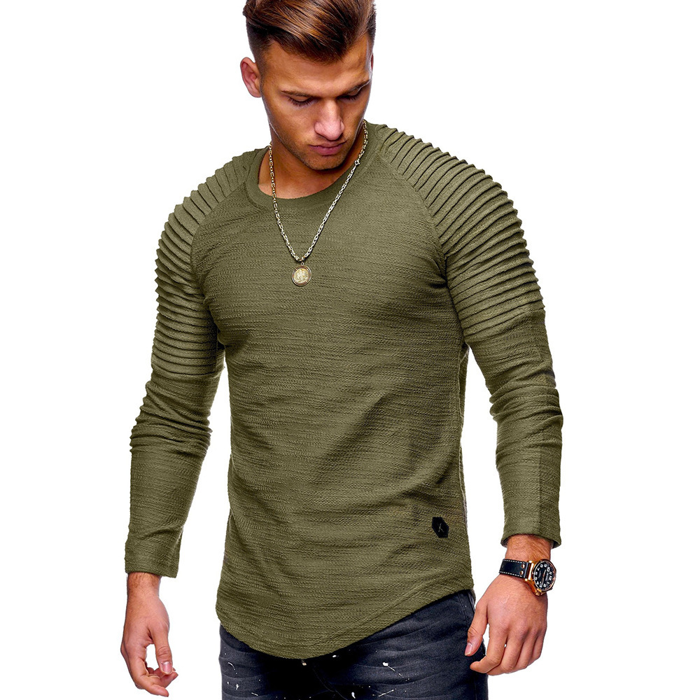 Casual Mens Round Neck Slim Fit Long Sleeve Muscle T-Shirt Jumper Pullover Tops