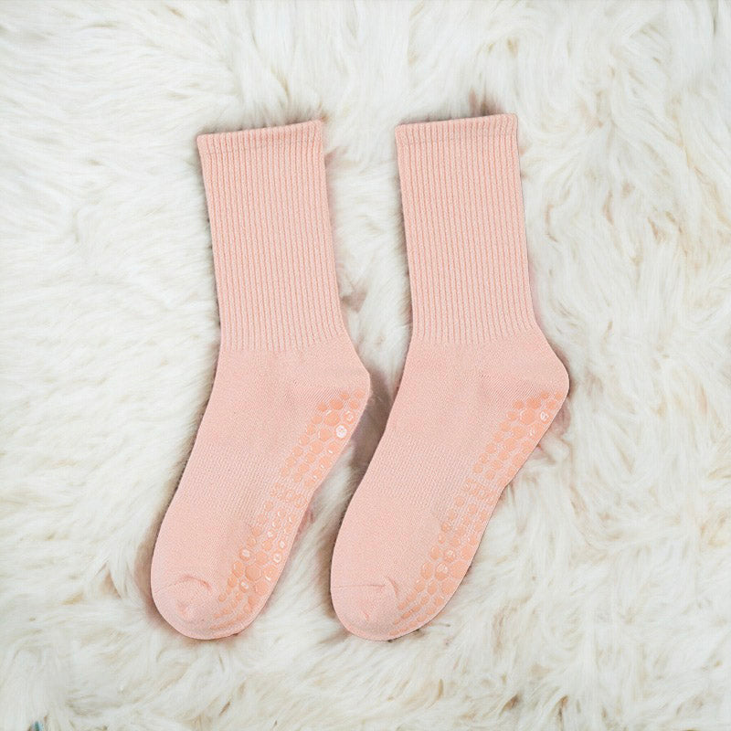 Autumn and Winter Mid-Calf Cotton Non-Slip Yoga Socks for Women