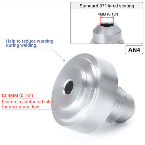 2PCS Male Billet Aluminum Weld On Fitting Nuts 4AN/6AN/8AN/10AN/12AN - Picture 13 of 17