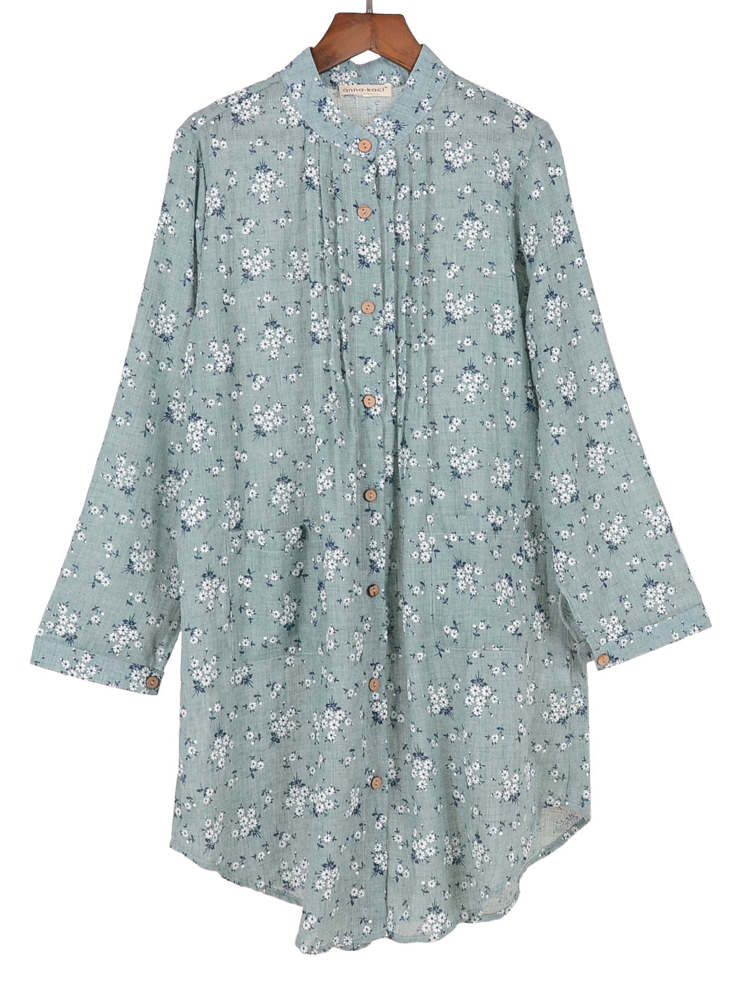 Plus Size Shirts Casual Loose Long Sleeve Button Down Floral Print Hollow Blouse - Picture 23 of 24