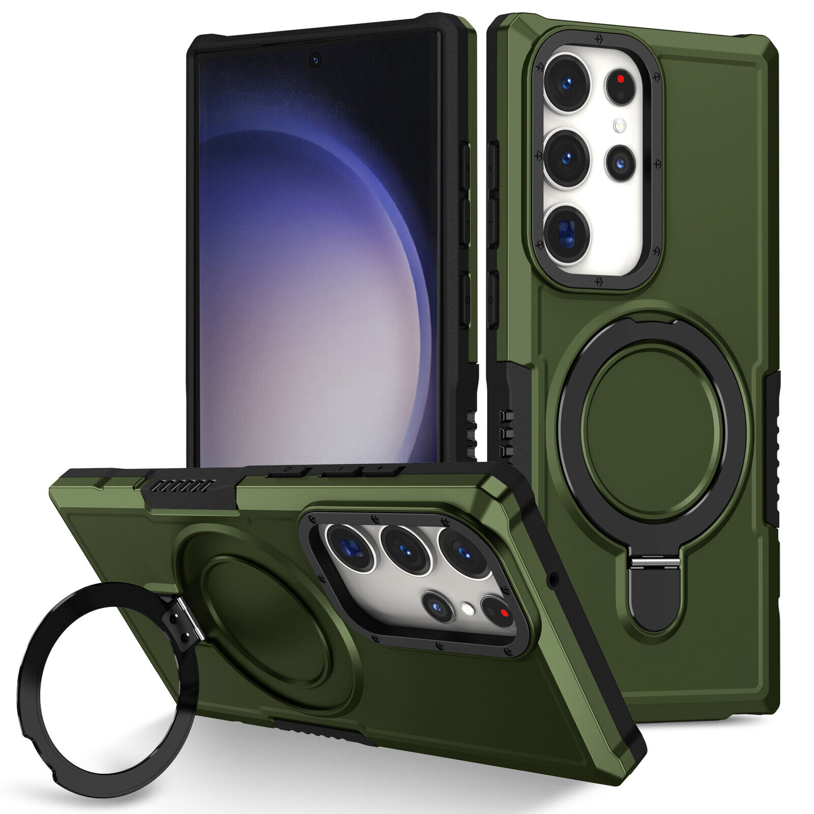 For Samsung Galaxy S23 Ultra S22 S21 S20 FE Hybrid Shockproof Case with Stand - Imagen 18 de 24